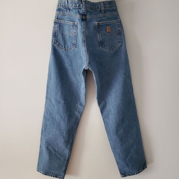 Men's Carhartt Denim Relaxed Fit Straight Leg Jeans Size 34 - Picture 4 of 5